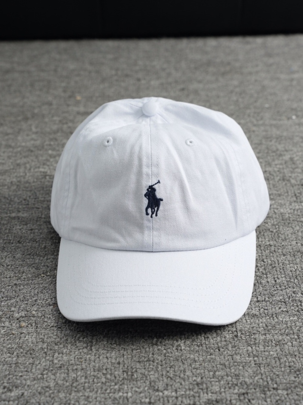 Polo by Ralph Lauren White Baseball Cap with Navy Polo Pony - Picture 4 of 6